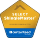 Select ShingleMaster certified contractor badge by CertainTeed